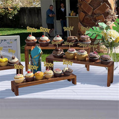 1 Set Large Wooden Tiered Riser Display Stands for ,Events