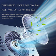 Laptop Tablet Foldable Stand with Cooling Fan Gray