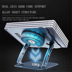 Laptop Tablet Foldable Stand with Cooling Fan Gray