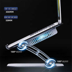 Laptop Tablet Foldable Stand with Cooling Fan Gray