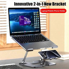 2-in-1 Adjustable Laptop Stand with Heat Dissipation B