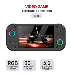 M26 Retro Game Console 5.1 Inch IPS 64G 20000+ Games 3D Joystick