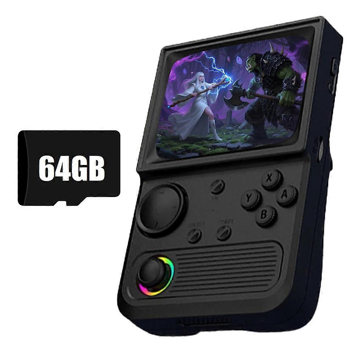 R36T Retro Game Console 3.5 Inch IPS 64G 15000 Games Pocket Player