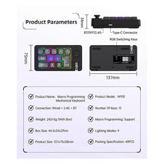 Three-Mode Macro Mechanical Gaming Keyboard with Joystick