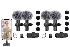 2Pcs Plug and Play Wireless Lavalier Mics - For Outdoor Video Recording