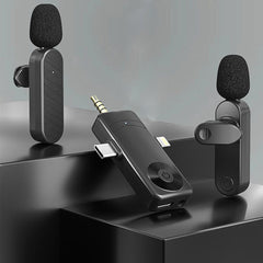 3 in 1 Wireless Lavalier Microphone for Android iPhone Vlog
