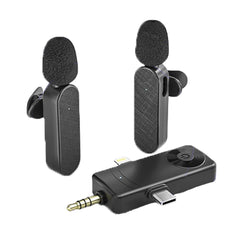 3 in 1 Wireless Lavalier Microphone for Android iPhone Vlog