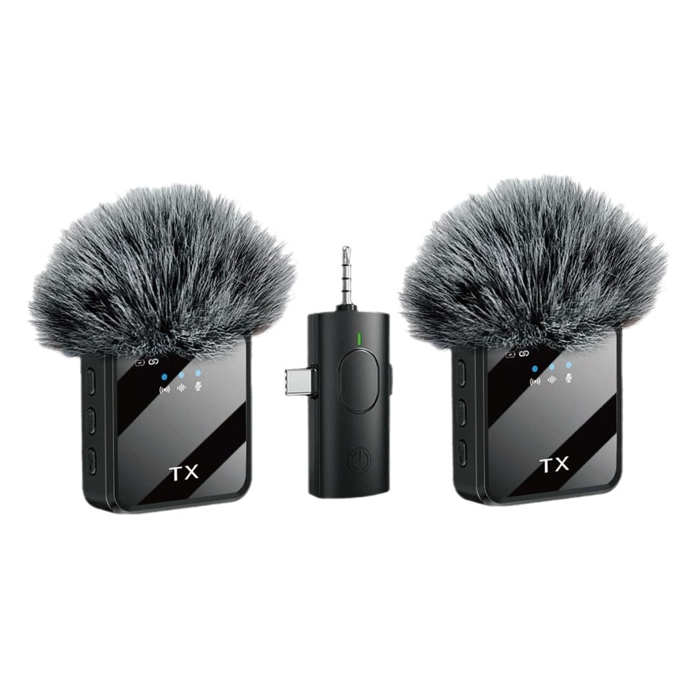3-in-1 Wireless Lavalier Microphone - Noise Cancelling for iPhone Android