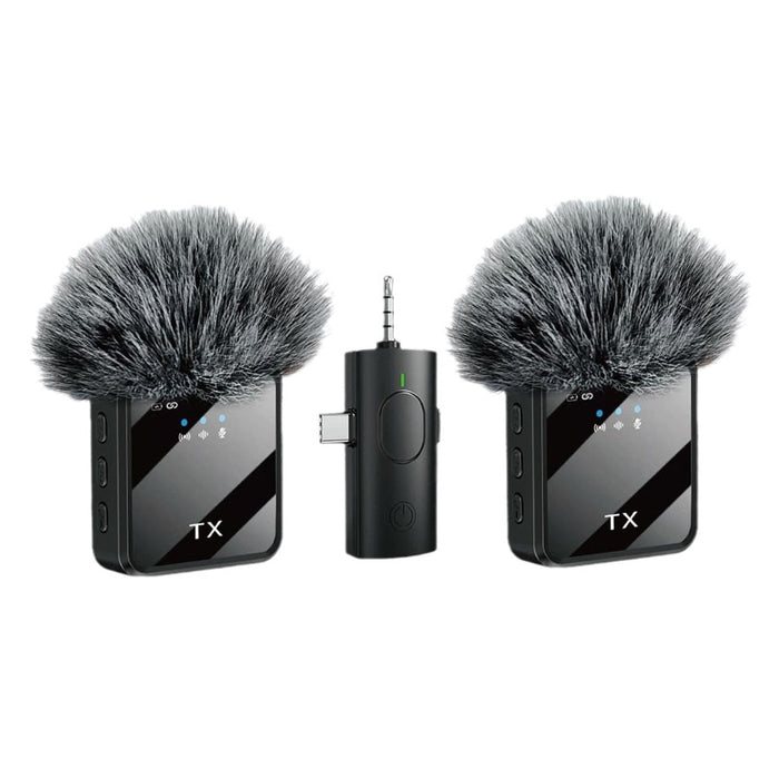 3-in-1 Wireless Lavalier Microphone - Noise Cancelling for iPhone Android