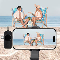 3-in-1 Dual Wireless Lavalier Microphone - Android iPhone Camera Vlog
