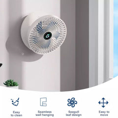 3-Speed Wall Hanging Foldable Fan - Rechargeable Household for Kitchen