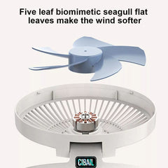 3-Speed Wall Hanging Foldable Fan - Rechargeable Household for Kitchen