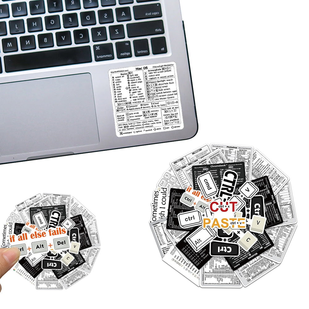 30pcs Keyboard Shortcut Stickers DIY Phone Shortcut Labels