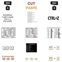 30pcs Keyboard Shortcut Stickers DIY Phone Shortcut Labels