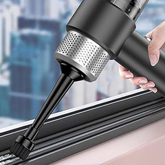 4-in-1 Car Vacuum Cleaner and Air Duster with LED Light - Black