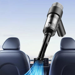 4-in-1 Car Vacuum Cleaner and Air Duster with LED Light - Black