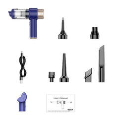 4-in-1 Cordless Vacuum Cleaner - Blue Mini Air Duster for Home and Car
