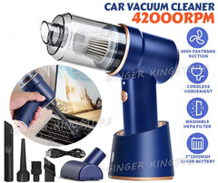 42000RPM Cordless Handheld Car Vacuum Cleaner - Mini Auto Duster