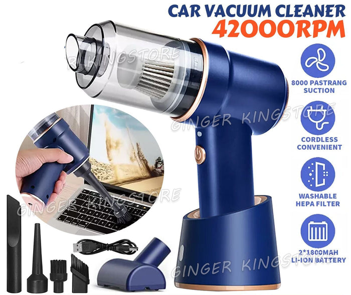 42000RPM Cordless Handheld Car Vacuum Cleaner - Mini Auto Duster