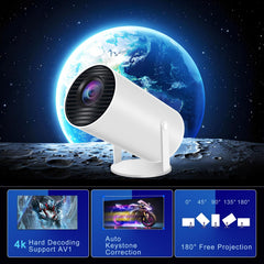 4K Mini Projector - 10000 Lumens LED 1080P WiFi Bluetooth Home Theater