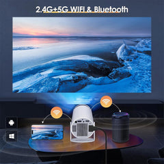 4K Mini Projector - 10000 Lumens LED 1080P WiFi Bluetooth Home Theater