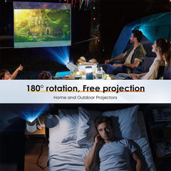 4K Mini Projector - 10000 Lumens LED 1080P WiFi Bluetooth Home Theater