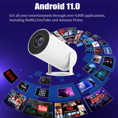4K Mini Projector - 10000 Lumens LED 1080P WiFi Bluetooth Home Theater