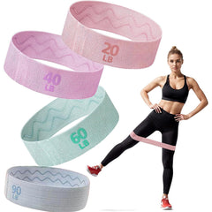 4pcs Fabric Booty Resistance Bands with Workout Guide for Fitness