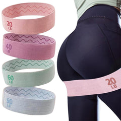 4pcs Fabric Booty Resistance Bands with Workout Guide for Fitness