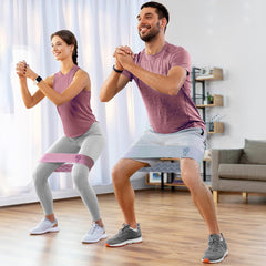 4pcs Fabric Booty Resistance Bands with Workout Guide for Fitness