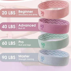 4pcs Fabric Booty Resistance Bands with Workout Guide for Fitness