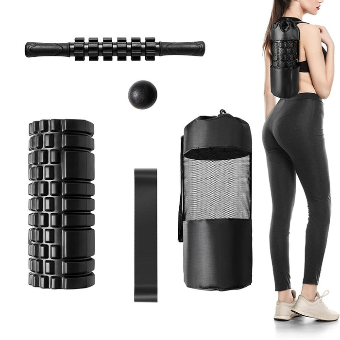 5-in-1 Foam Roller Set with Massage Ball and Stretching Strap