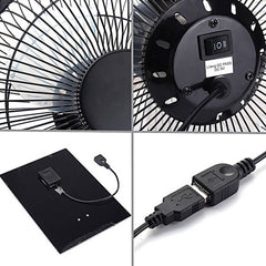 50W Solar Powered Mini USB Fan - Portable for Home or Camping