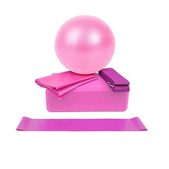 5pcs Yoga Exercise Set with Ball Block Strap Resistance Bands