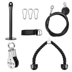 8pcs LAT Pulldown Cable Pulley System with Triceps Rope for Home Gym