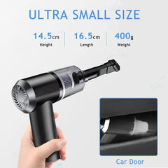 9000Pa 120W Mini Gun-Style Car Vacuum - Cordless for Home and Auto