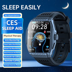 Smartwatch with Sleep Aid, ECG, Bluetooth Calls Black