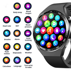 Smartwatch ECG Body & Blood Analysis Black Silicone Strap