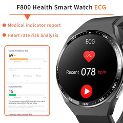Smartwatch ECG Body & Blood Analysis Black Silicone Strap