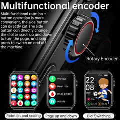 Smartwatch ECG Heart Rate Bluetooth Calls Music Black