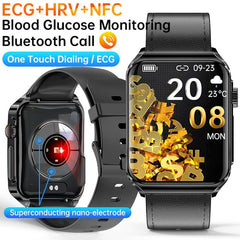 Smartwatch ECG Heart Rate Bluetooth Calls Music Black