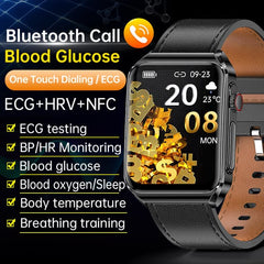 Smartwatch ECG Heart Rate Bluetooth Calls Music Black