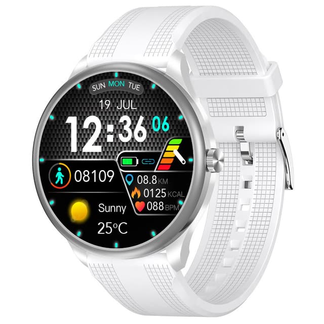 Smartwatch Heart Rate Blood Oxygen Pressure Sleep Monitor White