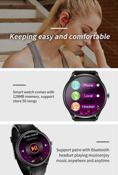 Smartwatch Heart Rate Blood Oxygen Pressure Sleep Monitor White