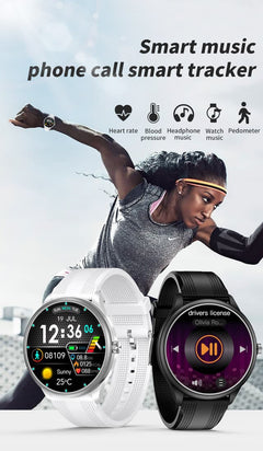 Smartwatch Heart Rate Blood Oxygen Pressure Sleep Monitor White