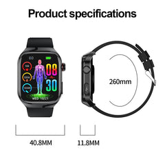 Smartwatch Metal Strap ECG Heart Rate Sleep Pedometer Silver