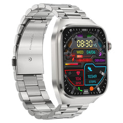 Smartwatch Metal Strap ECG Heart Rate Sleep Pedometer Silver