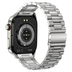 Smartwatch Metal Strap ECG Heart Rate Sleep Pedometer Silver