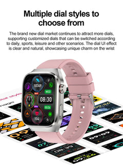 Smartwatch Metal Strap ECG Heart Rate Sleep Pedometer Silver