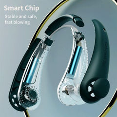 Bladeless USB Rechargeable Neckband Fan Dual Cooling Effect